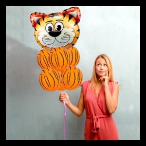 5950 Party Deco Fóliový balón - safari zvířátka 60x70cm Tiger