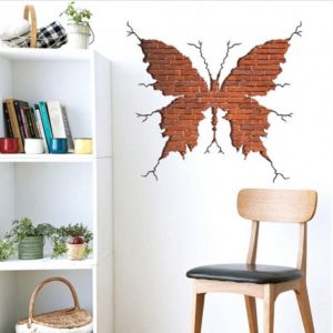 DR Samolepka na zeď - Motýl z cihel 60x60cm