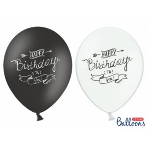 SB14P-258-000 Party Deco Balón - Happy Birthday to you - 1ks Bílá