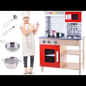 ZA3574 DR Dřevěná kuchyňka s doplňky pro děti