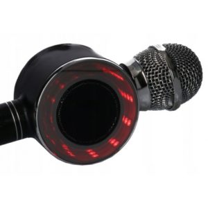 4364 Bezdrátový karaoke mikrofon s LED podsvícením Černá