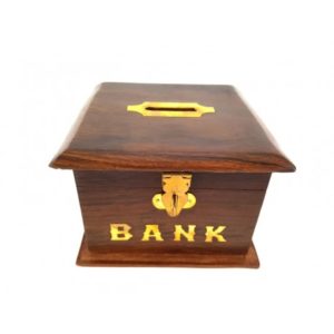 222201 Dřevěná pokladnička - Bank