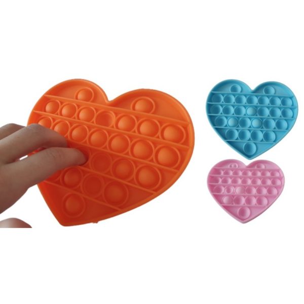 DR Antistresová senzorická hračka Push Pop Bubble - HEART Žlutá