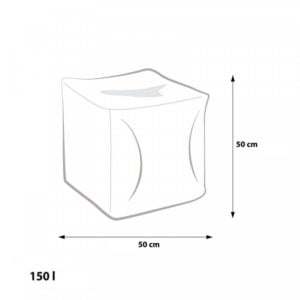 EF1036 Ecopuf Taburetka - CUBE - L ekokůže E13 - Tmavě hnědá