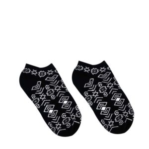 HESTY Veselé ponožky HESTY - Čičmany kotníkové černé 39-42