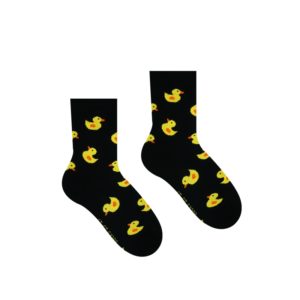 HESTY Veselé ponožky HESTY - Kačenka černá - Detské 30-34