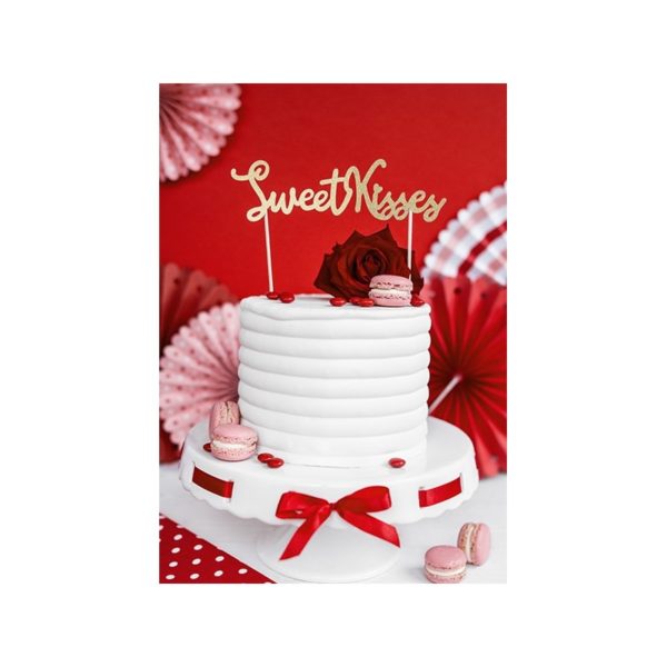 KPT24-019B Party Deco Zapich na dort - "Sweet Kisses" - zlatý