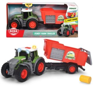 3734001 DR Traktor s přívěsem na balíky sena - DICKIE Farm 26cm