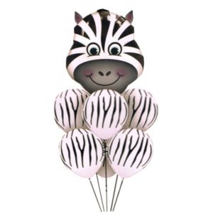 5950_1 Party Deco Fóliový balón - safari zvířátka 60x70cm Zebra
