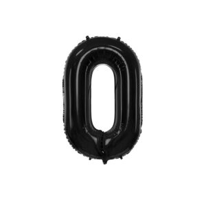 FB1M-0-010 Party Deco Fóliový balón - černý - číslo