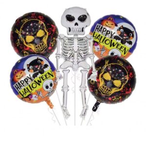 jx-800104 Godan Set fóliových balónů - Happy Halloween - Kostlivec (5ks)