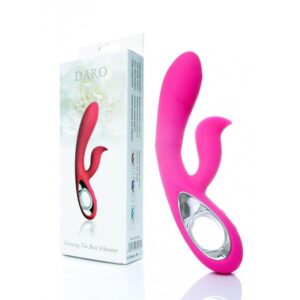 26-00066 Silikonový USB vibrátor se stimulátorem - Daro - Pink