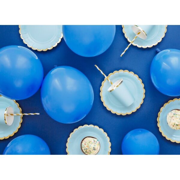KPP16-001J-EU1 Party Deco Sada papírových sklenic - Vlnky - 220ml (6ks) Modrá