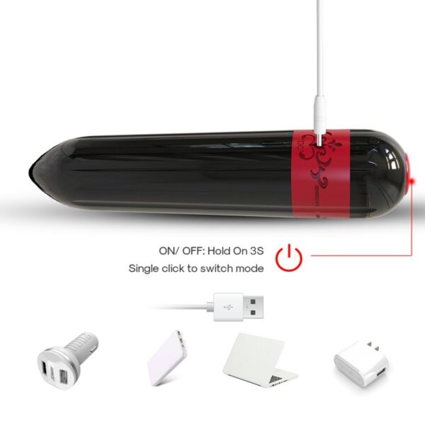 805524 Kompaktní mini USB vibrátor - Orgasmic Rocket Černá