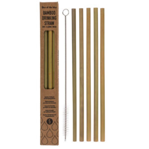 Bambusová brčka s kartáčkem (5 kusů)