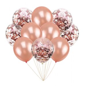 400121 GRABO Mix latexových balónov s konfetami - PartyPal 10 ks Rúžove zlato