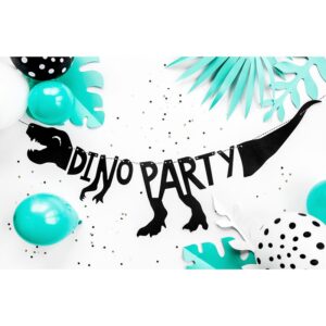 GRL40 Party Deco Party girlanda - Dinosaurie - černá