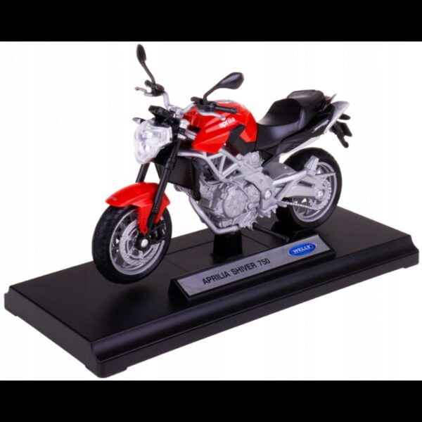 008690 Model motorky na podstavě - Welly 1:18 - Aprilia Shiver 750