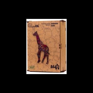 017334 3D dřevěné puzzle handmade - Žirafa A4