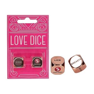 36-SLI173 Love Dice - růžové zlato