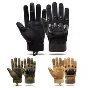 5287 Taktické ochranné rukavice - černé / zelené Černá