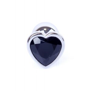 64-00051 Anální kolík - Jewellery Heart 7cm Černá