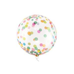 ORB16-2-000 Party Deco Průhledný balón s konfetami 40cm Barevné
