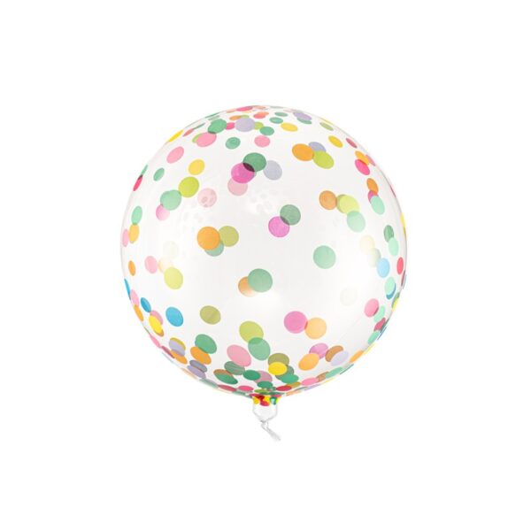 ORB16-2-000 Party Deco Průhledný balón s konfetami 40cm Barevné