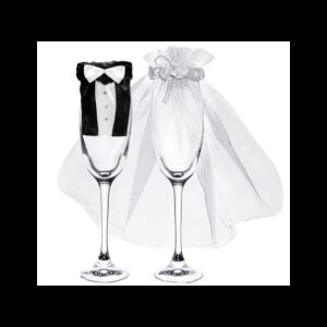 UK Party Deco Doplněk na sklenice pro novomanžele