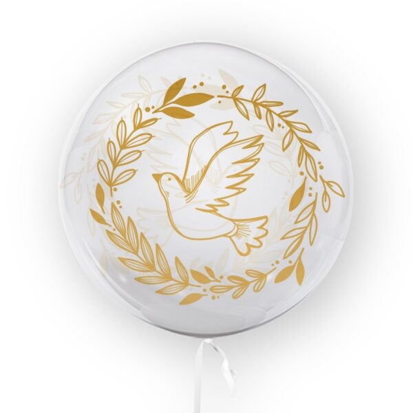 TU3704 Godan Transparentní fóliový balónek - Holubička 45cm Zlatá