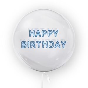 TU3700 GRABO Fóliový balón - Průhledná koule "Happy Birthday" - 45 cm