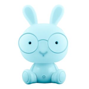 18069 DR Noční lampička králík s brýlemi 23cm Modrá