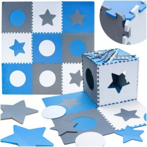 4506 Puzzle pěnová podložka 180X180cm - Klára Modrá