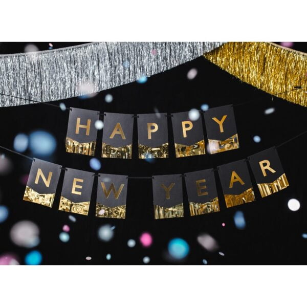 GRL93 Party Deco Silvestrovská girlanda - Happy New Year - 135x16