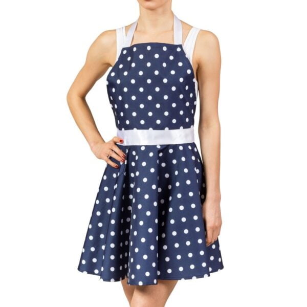 GAD02487 Šatová zástěra - Navy Dots