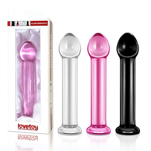 10-GS01-1 Skleněné dildo - Romance - Clear 18cm