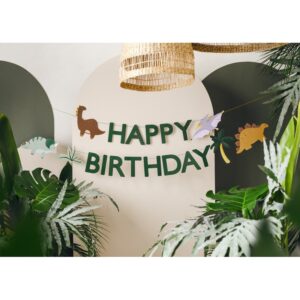 GRL106 Party Deco Party girlanda - Dino Birthday - zelená