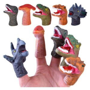 ZA4333 Gumové loutky na prsty - Dinosauři