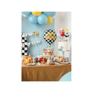 FB220 Party Deco Fóliový balón šachovnice - Happy Birthday - 45cm