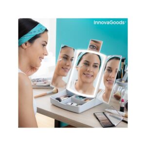 V0103402 InnovaGoods Skládací LED zrcadlo 3v1 s organizérem Panomir Innovagoods