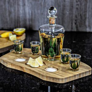 05089 Designový tequila set se skleničkami a dekantérem - Agáve