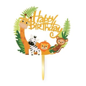 512449 GRABO Zápich na dort - Happy Birthday - Safari - 15cm
