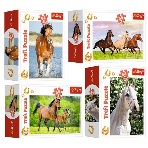 54193 TREFL Mini puzzle - I love horses - sada 4ks