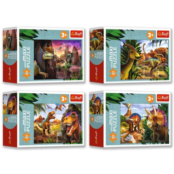 56036 TREFL Mini puzzle - Poznej svět dinosaurů - sada 4ks