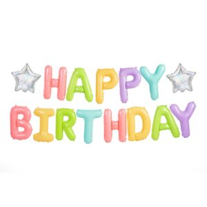FB81 Party Deco Set fóliových balonů Happy Birthday - Pastelové