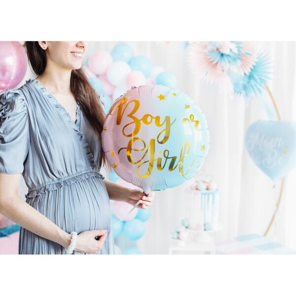 FB83 Party Deco Fóliový balón - Dievča alebo Chlapec? - modro-ružový 35cm
