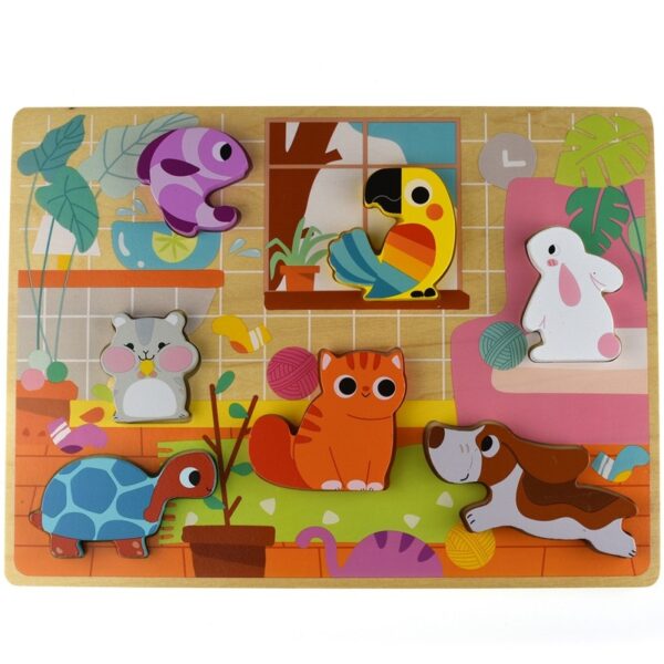 TH635 Dřevěná puzzle skládačka - Miláčci