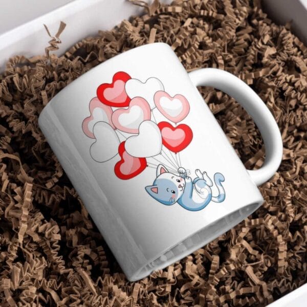 KH5-07 DR Hrnek - Hearts ballons cat 330ml