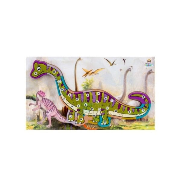 800755 DR Dřevěná skládačka s abecedou - Brachiosaurus