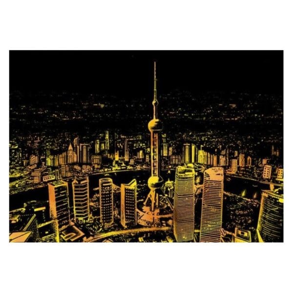 NO-1006237 DR Vyškrabávací obrázek - Bright City - Shanghai